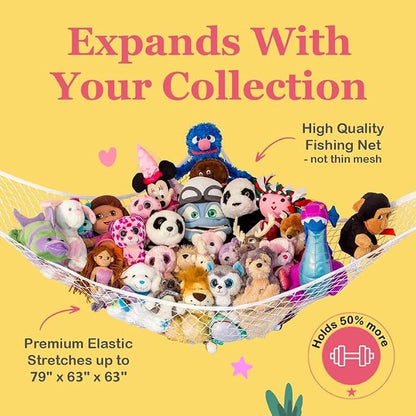 Stuffed Animal Hammock XL | Corner Stuffed Animal Storage & Plushie Net | Extra - Image 3