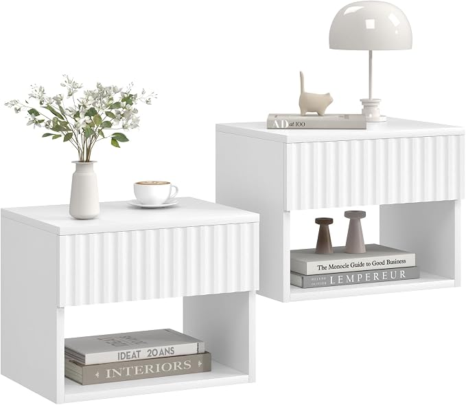 Floating Nightstand Set of 2, Modern Wall Mounted Bedside Tables - Image 9
