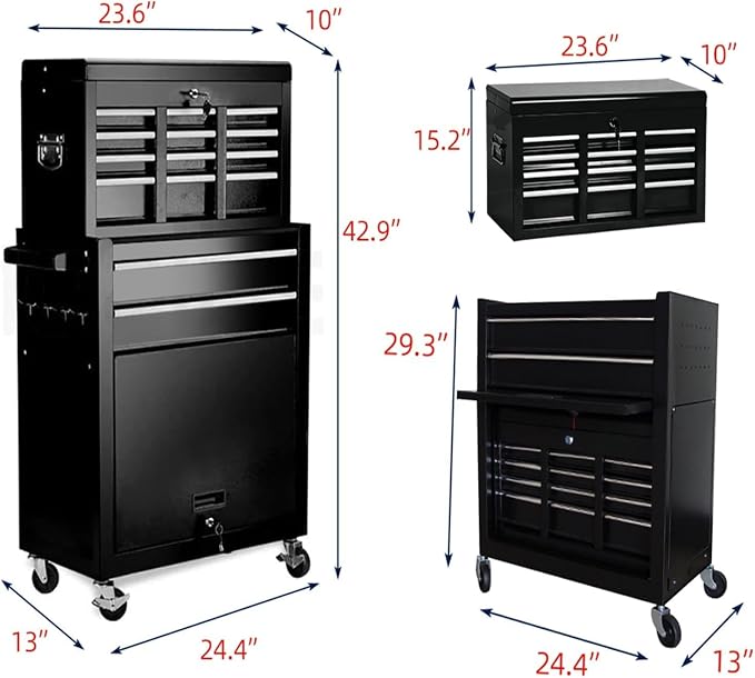 8-Drawer High Capacity Rolling Tool Box - Image 3
