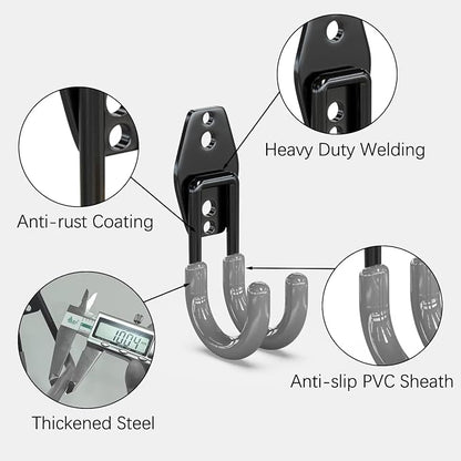 3-H Garage Wall Hooks 10 Pack, Heavy Duty Garage Hooks - Image 4