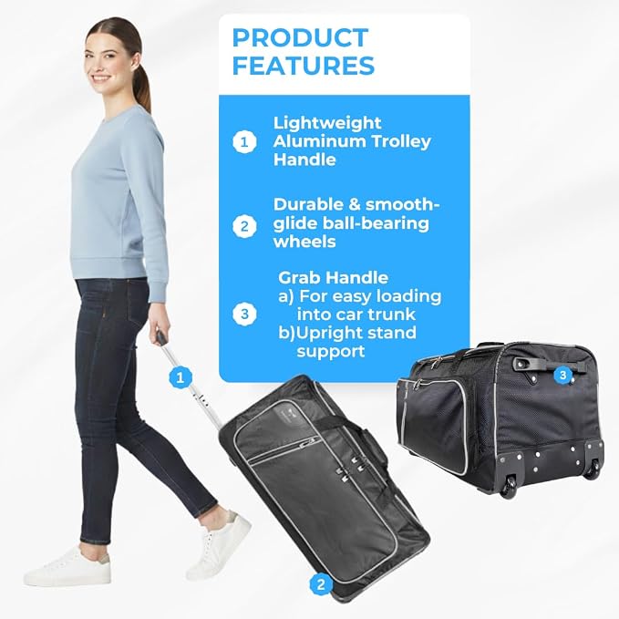 Travolution Dance Bag with Garment Rack, 24 Inch Rolling Duffel With Wheels - Image 10