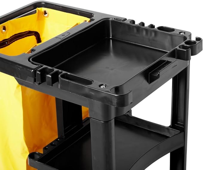 Rubbermaid Commercial Traditional Janitorial 3-Shelf Cleaning Cart, Wheeled - Image 7