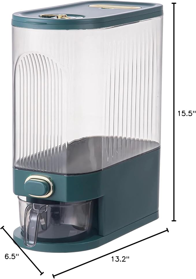 Sooyee Clear Rice Dispenser, Large Grain Container Storage - Image 7