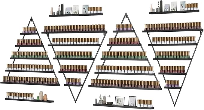 Wall Mounted Shelf Nail Polish Bottle Display Rack, Triangular Essential Oil by Unknown