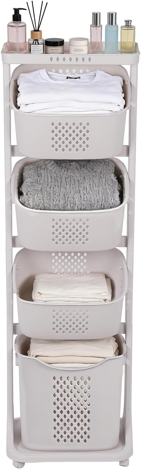 FAHKNS 4-Tier Laundry Hamper Sorter Cart by FAHKNS