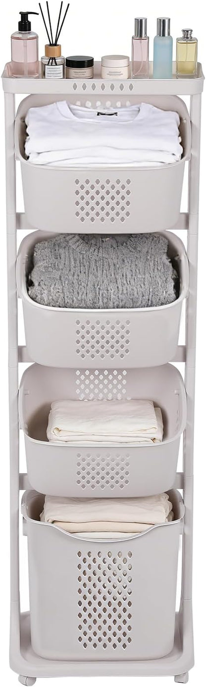 FAHKNS 4-Tier Laundry Hamper Sorter Cart by FAHKNS