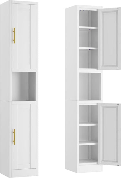 Ckzbx Tall Narrow Storage Cabinet 66.93" H Tall Bathroom Cabinets Metal Pantry by Ckzbx