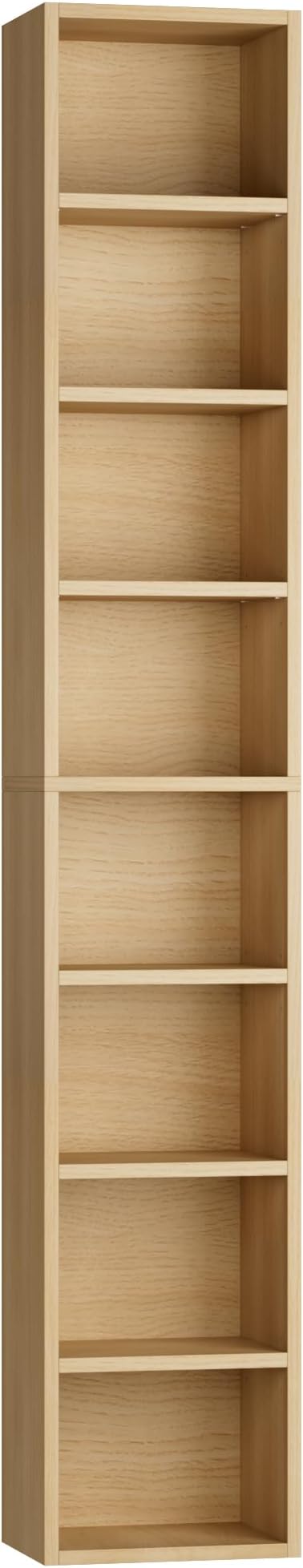 FOTOSOK Bookshelf Bookcase 8-Tier Narrow Bookshelf Tall CD Media Tower Rack | - Image 9