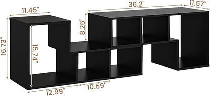 Recaceik Cube Bookshelf 2 Shelf Bookcase L-Shaped TV Console Stand Modern - Image 2