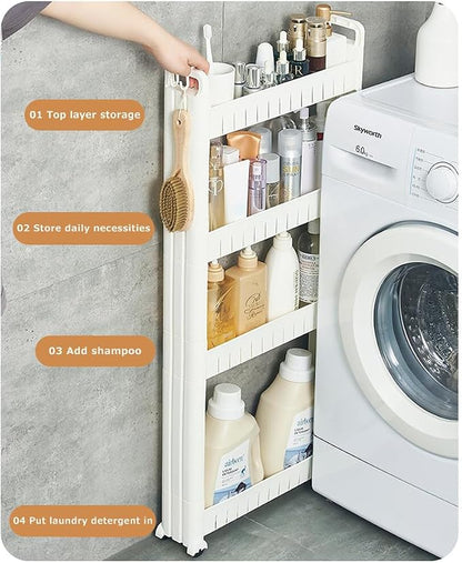 3.54 Slim Storage Cart Durable Bathroom Organizer Slide Out Storage Cart - Image 6