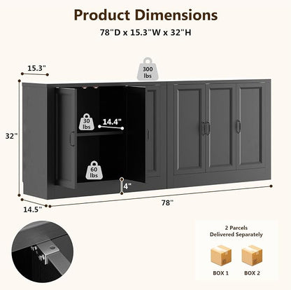 78.5" W Modern Buffet Cabinet - Image 2