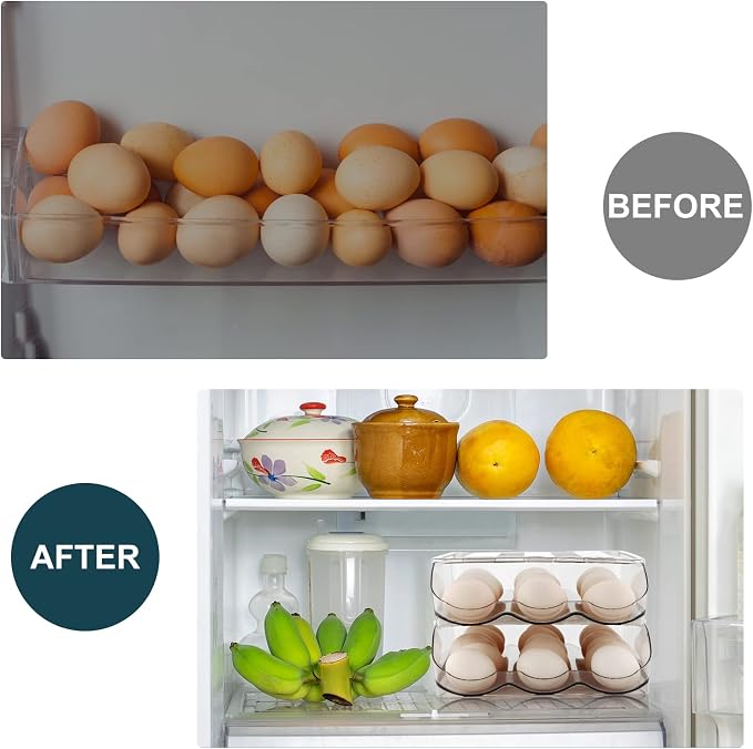 Egg Holder for Fridge, Automatically Rolling Egg Storage Container for - Image 2