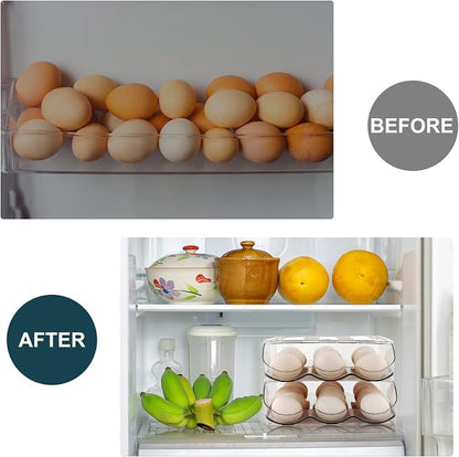 Egg Holder for Fridge, Automatically Rolling Egg Storage Container for - Image 2