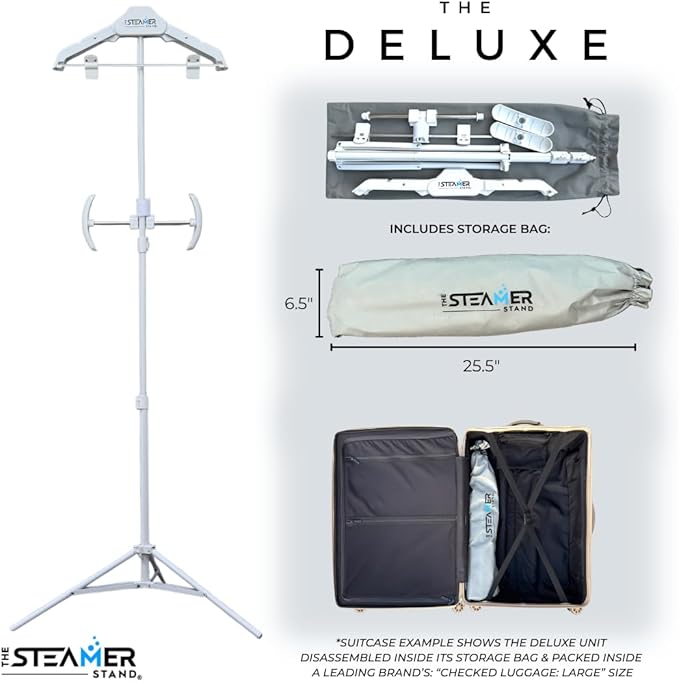 Deluxe | Adjustable Standing Garment Steaming Rack - Image 2