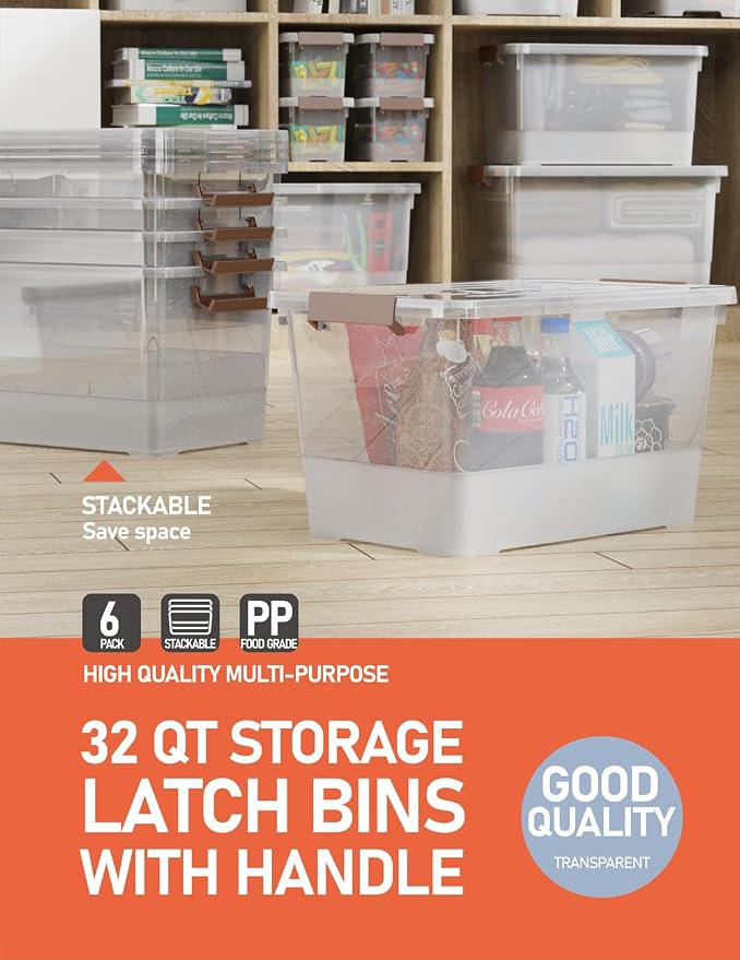 WYT 32 Qt Plastic Clear Storage Bin - Image 5