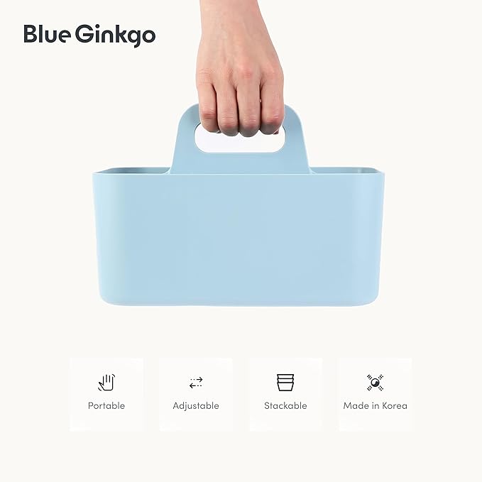 BLUE GINKGO Stackable Organizer Caddy – Korean-Made Portable Tote - Image 5