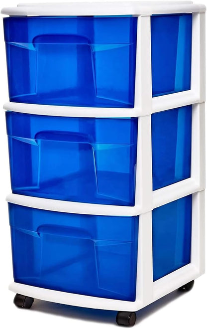 HOMZ 3-Drawer Storage Cart, Plastic Home & Office Organizer - Image 8