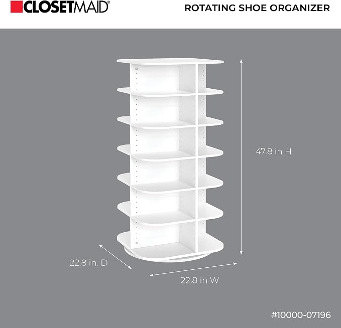 ClosetMaid Multipurpose Carousel Storage and Shoe Tower, 22.79" W x 47.48" H x - Image 7