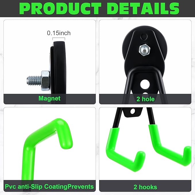 Landhoow Large Magnetic Hooks Heavy Duty Garage Magnet Hooks Strong Storage - Image 4
