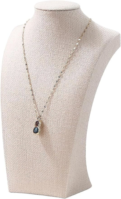 Necklace Bust Stand for Selling, Linen Necklace Display Holder, Jewelry by FocusOnJewelryDisplay