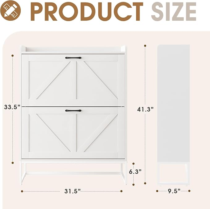 GRUSIGN Shoe Cabinet, Shoe Storage Cabinet - Image 2