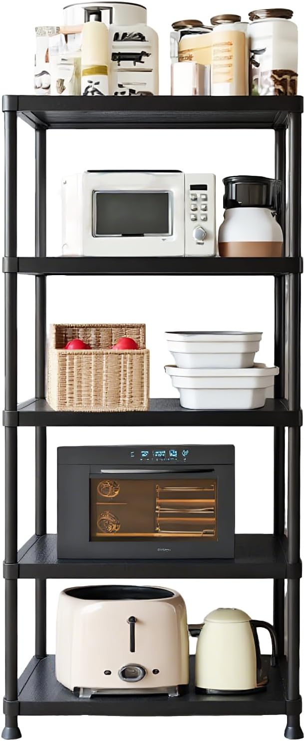 Plastic Storage Shelves, 70.2" H x 12" D x 24" W Plastic Shelves by Unknown