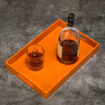 Orange Sturdy Acrylic Serving Tray - Image 3