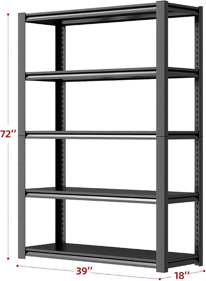 39" W Garage Shelving, 5-Tier Heavy Duty Shelving Unit, 3000LBS Adjustable - Image 3