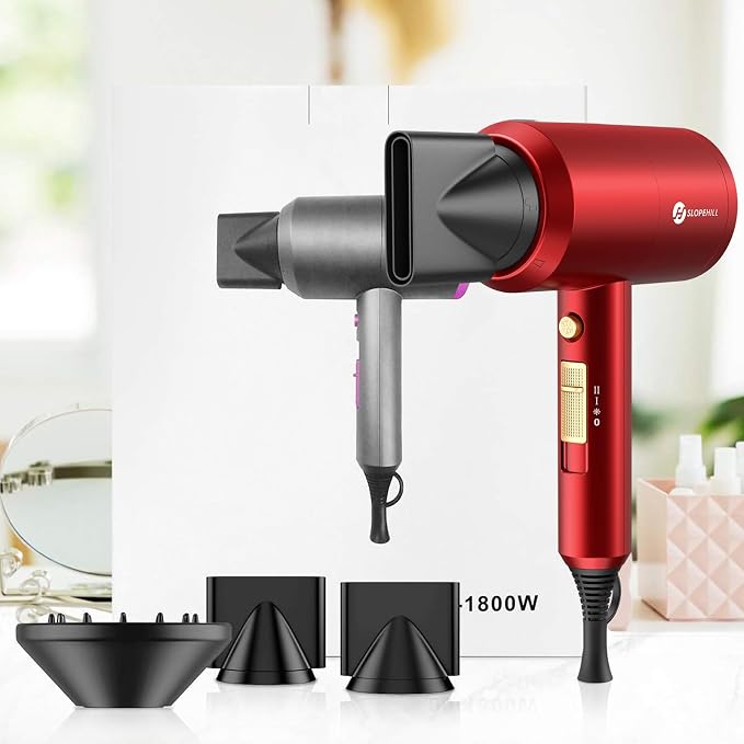 Slopehill Professional Ionic Hair Dryer, Powerful 1800W Fast Drying Low Noise - Image 8