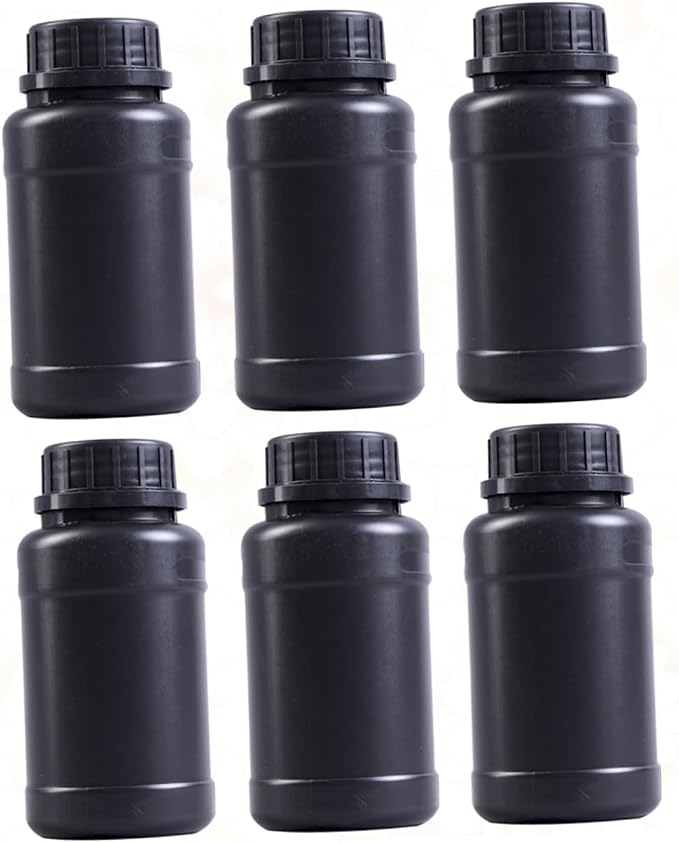 ULTECHNOVO 6pcs Black Hdpe Engineering Storage Bottles Acidproof Lightweight - Image 7