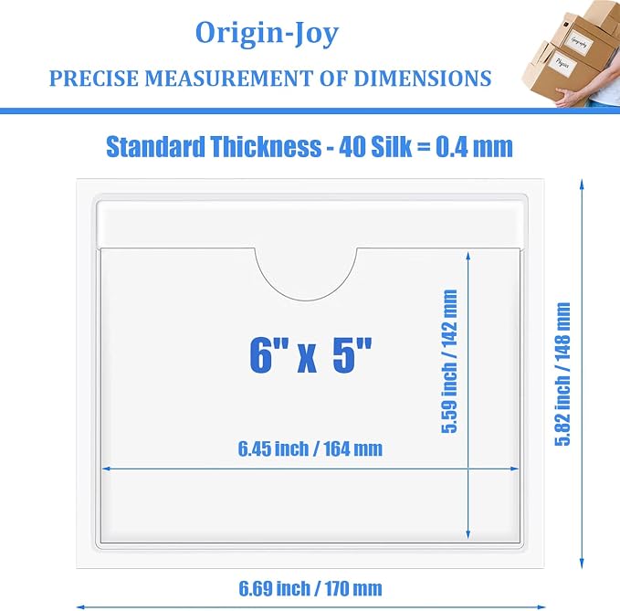 Origin-Joy 25 PCS Self-Adhesive Index Label Pockets - Image 2