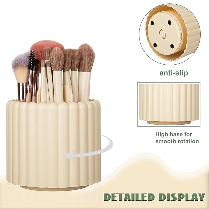 Anyoifax 360 Rotating Makeup Brush Holder 7 Slots Make Up Brush Organizer - Image 5
