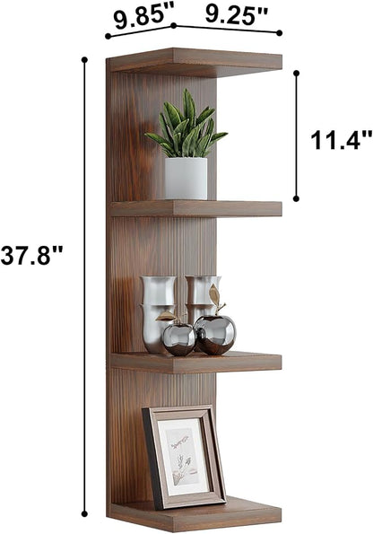 LitaEther 4 Tiered Wood Wall Shelf Units, Lack Floating Shelves, Rustic - Image 8