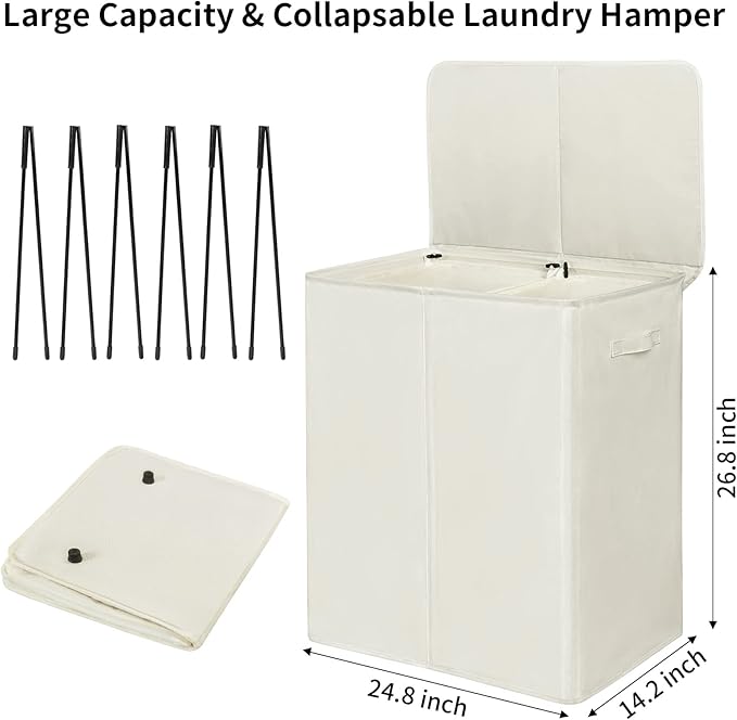 WOWLIVE 154L Double Laundry Hamper - Image 5