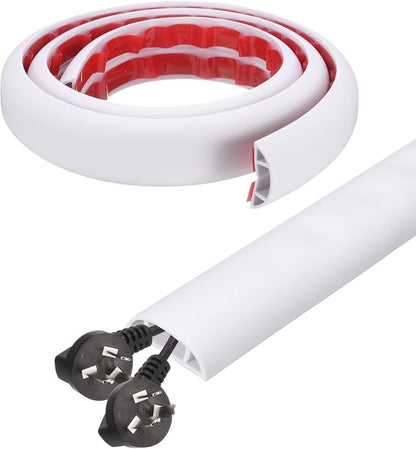 HARFINGTON 4ft Cord Cover Floor W0.6 x H0.33 Inner Channel PVC Hide Extension by HARFINGTON