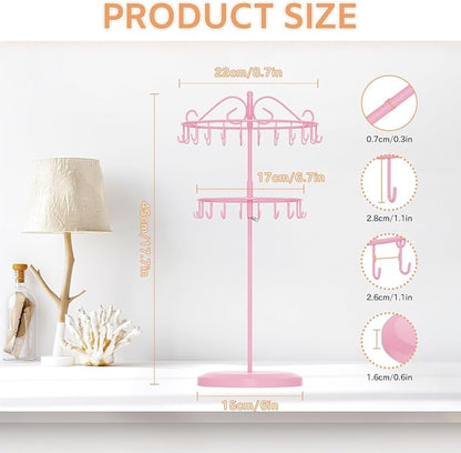 iDavosic.ly 2 Tier Rotating Necklace Holder Organizer - Image 2