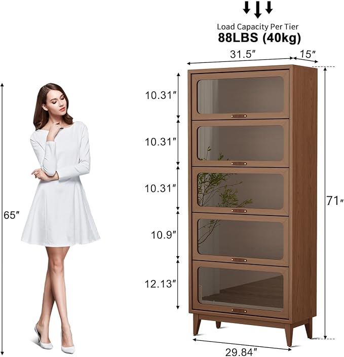 Solid Wood bookcase 5 Tier - Image 2
