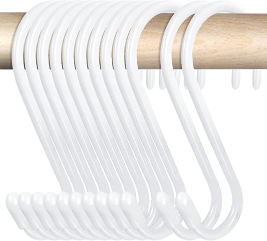 24 Pack 4-1/2 Inch White S Hooks by HiGift
