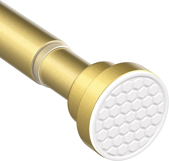 Tension Curtain Rod for Windows 28-48 Inch Curtain Rods No Drilling Gold by HAOYUNTE