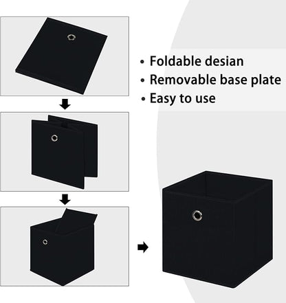 Foldable Storage Cubes Bins, 11 Inch Cloth Storage Cube Fabric Storage Box - Image 6