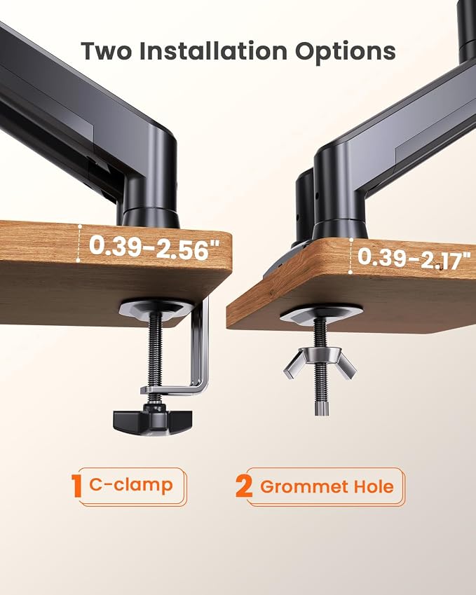 ErGear Dual Monitor Stand up to 32 inches Screen, Load-Bearing Max 22 lbs Each - Image 6