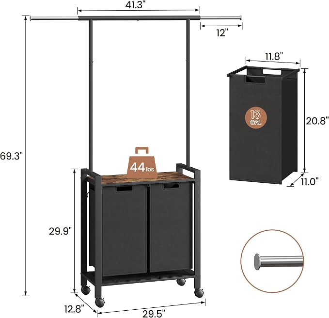 Laundry Sorter 2 Section Laundry Hamper Sorter - Image 2