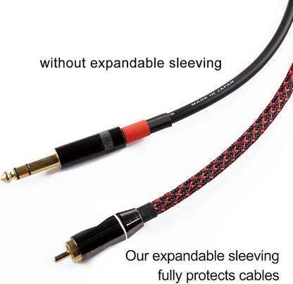 25ft - 3/8 inch PET Expandable Braided Sleeving – BlackRed – Alex Tech Braided - Image 2