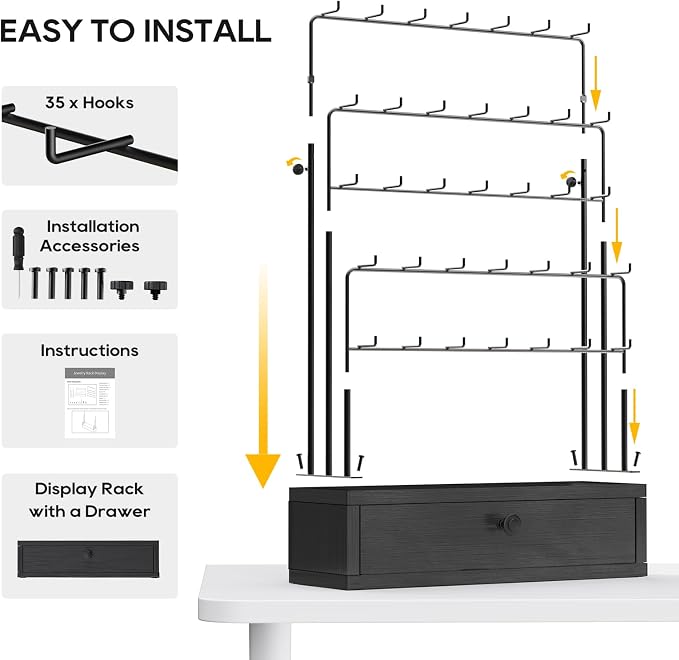 ORLESS 5-Tier Jewelry Display for Vendors, Earring Holder Organizer - Image 7
