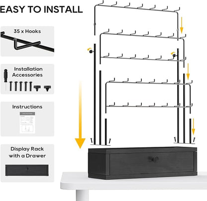 ORLESS 5-Tier Jewelry Display for Vendors, Earring Holder Organizer - Image 7