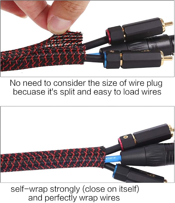 Alex Tech 25ft - 3/8 inch Cord Protector Wire Loom Tubing Cable Sleeve Split - Image 2