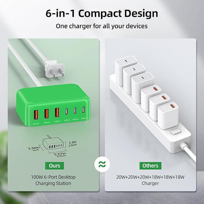6 in 1 USB Charger, 50% Smaller Charging Station - Image 3