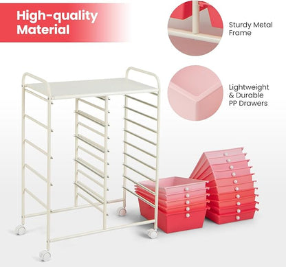 Giantex 15 Drawers Rolling Cart, Classroom Organizers, Storage Cart - Image 7