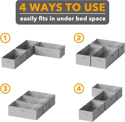 SpaceAid 3 Pack 10" High Under Bed Storage Containers, Large Underbed Storage - Image 6