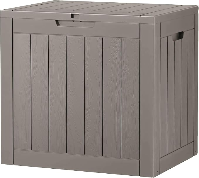 32 Gallon Deck Box Lockable Resin Indoor Outdoor Storage Box waterproof Outdoor by LHBGO